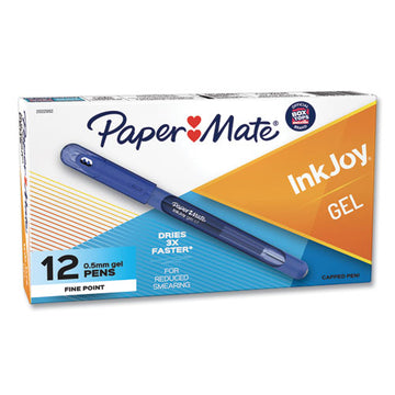 Paper Mate® Inkjoy Gel Pen, Stick, Fine 0.5 Mm, Blue Ink, Blue Barrel, Dozen freeshipping - TVN Wholesale